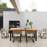 Flamaker Acacia Wood Dining Table for 6