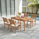 Extendable Acacia Dining Table for 6-8 People