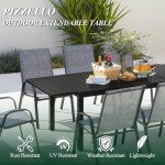 Expandable Aluminum Patio Dining Table for 6-8
