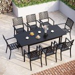 Expandable Metal Patio Dining Table for 6-8
