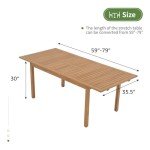 Extendable Acacia Dining Table for 6-8 People