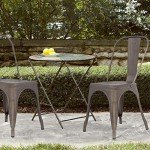 Bronze Patio Dining Set with 4 Stackable Chairs