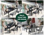 Expandable Aluminum Patio Dining Table for 6-8