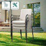 YITAHOME Set of 4 All-Weather Dining Chairs
