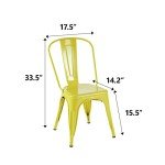 Stackable Metal Dining Chairs - Farmhouse Style, Yellow