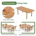 Extendable Acacia Dining Table for 6-8 People