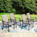 PHI VILLA Set of 4 Outdoor Dining Chairs