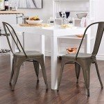 Bronze Patio Dining Set with 4 Stackable Chairs