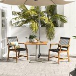 Acacia Wood Dining Chairs Set of 4