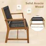 Acacia Wood Dining Chairs Set of 4