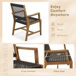 Acacia Wood Dining Chairs Set of 4