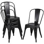 Yaheetech Set of 4 Stackable Patio Chairs