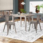 Set of 4 Stackable Metal Dining Chairs