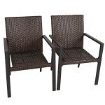 BALI OUTDOORS Stackable Wicker Patio Dining Chairs