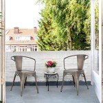 Set of 4 Stackable Metal Dining Chairs