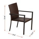 BALI OUTDOORS Stackable Wicker Patio Dining Chairs