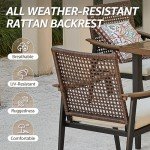 7-Piece Outdoor Patio Dining Set with Umbrella Hole