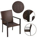 BALI OUTDOORS Stackable Wicker Patio Dining Chairs