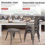 Set of 4 Stackable Metal Dining Chairs