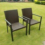 BALI OUTDOORS Stackable Wicker Patio Dining Chairs
