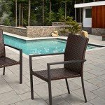 BALI OUTDOORS Stackable Wicker Patio Dining Chairs