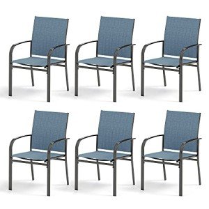 MIXPATIO Blue Patio Dining Chairs Set of 6