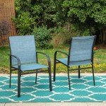 MIXPATIO Blue Patio Dining Chairs Set of 6