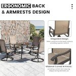 VONZOY Set of 6 Outdoor Swivel Dining Chairs