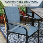 MIXPATIO Blue Patio Dining Chairs Set of 6