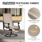 VONZOY Set of 6 Outdoor Swivel Dining Chairs