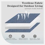 Blue Metal Swivel Patio Dining Chair Set of 6