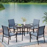 MIXPATIO Blue Patio Dining Chairs Set of 6