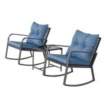 3-Piece Outdoor Rocking Chair Bistro Set