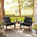 Homall 3-Piece Outdoor Bistro Set with Cushions