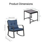 3-Piece Outdoor Rocking Chair Bistro Set