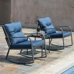 3-Piece Outdoor Rocking Chair Bistro Set