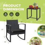 Homall 3-Piece Outdoor Bistro Set with Cushions