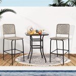 Sundale Outdoor Wicker Bar Stool Set of 4
