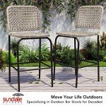 Sundale Outdoor Wicker Bar Stool Set of 4