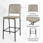 Sundale Outdoor Wicker Bar Stool Set of 4
