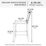 Sundale Outdoor Wicker Bar Stool Set of 4