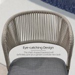 Purple Leaf Outdoor Rattan Bar Stool Set of 2