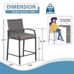 Stylish Wicker Bar Stools Set for Outdoors