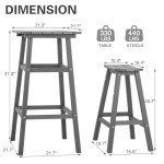 3-Piece Adirondack Outdoor Bar Set - Grey