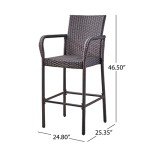 Brown Outdoor Bar Stools, Set of 2