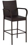 Brown Outdoor Bar Stools, Set of 2