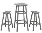 3-Piece Adirondack Outdoor Bar Set - Grey
