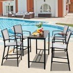 5-Piece Vongrasig Patio High Bar Set