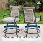 3-Piece Outdoor Bar Set with Swivel Chairs