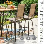 Sophia & William Outdoor Bar Set with Swivel Chairs